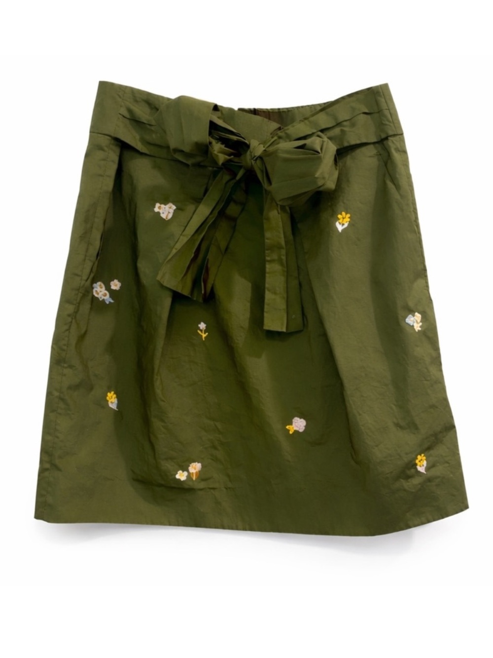 🍃 J.Crew Floral Embroidered Tie-Waist Skirt – Size 2